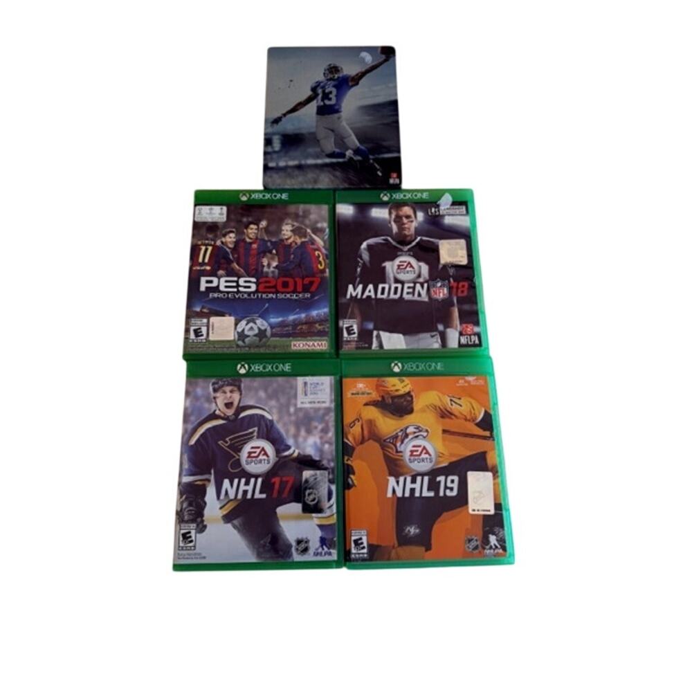 Xbox One Sports Game Bundle PES 2017 Madden 18 NHL 17 19 + Steelbook